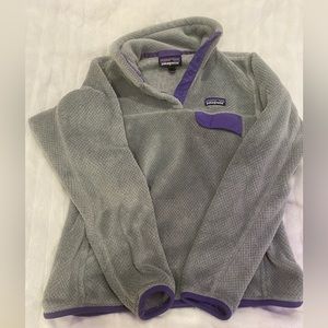 Patagonia, gray and purple sweater